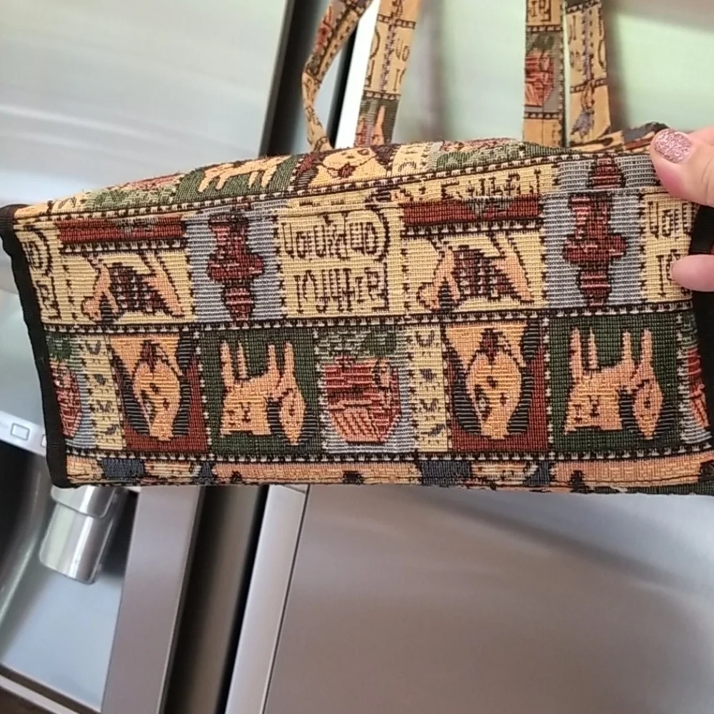 💕PARISUN💕 Canvas Dog Print Tote Bag